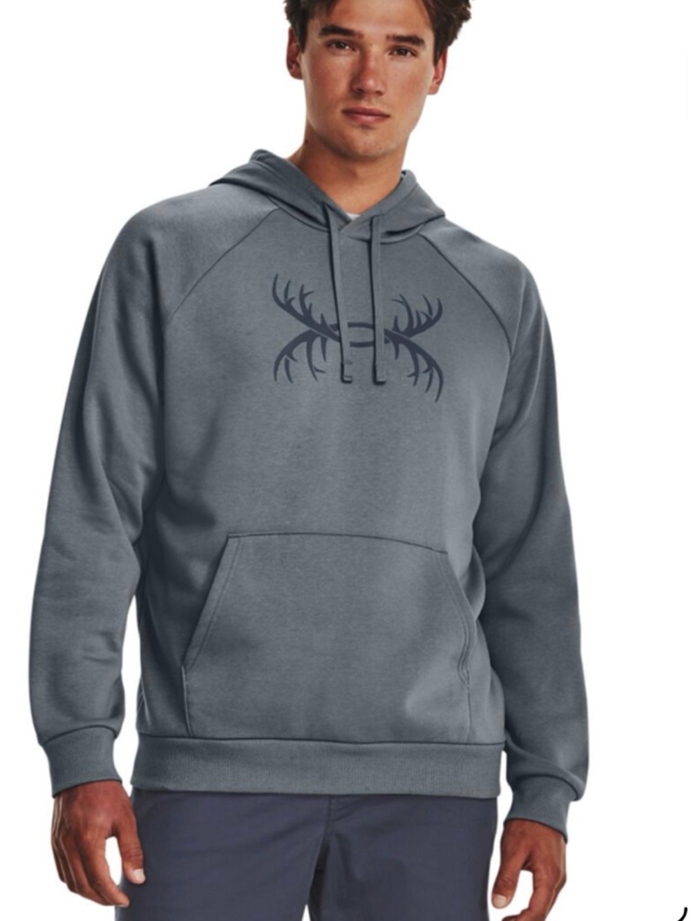 ***Under Armour ***Rival Fleece Antler Hoodie in a Slate Gray / Blue - Picture 1 of 11